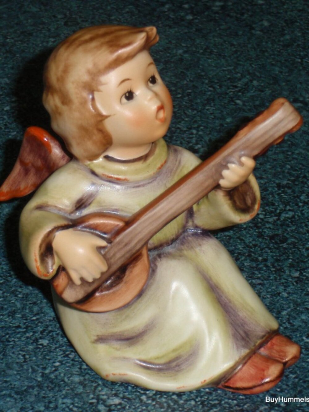 "Sounds Of The Mandolin" Goebel Hummel Angel Figurine #438 TMK6 - Geat Gift!